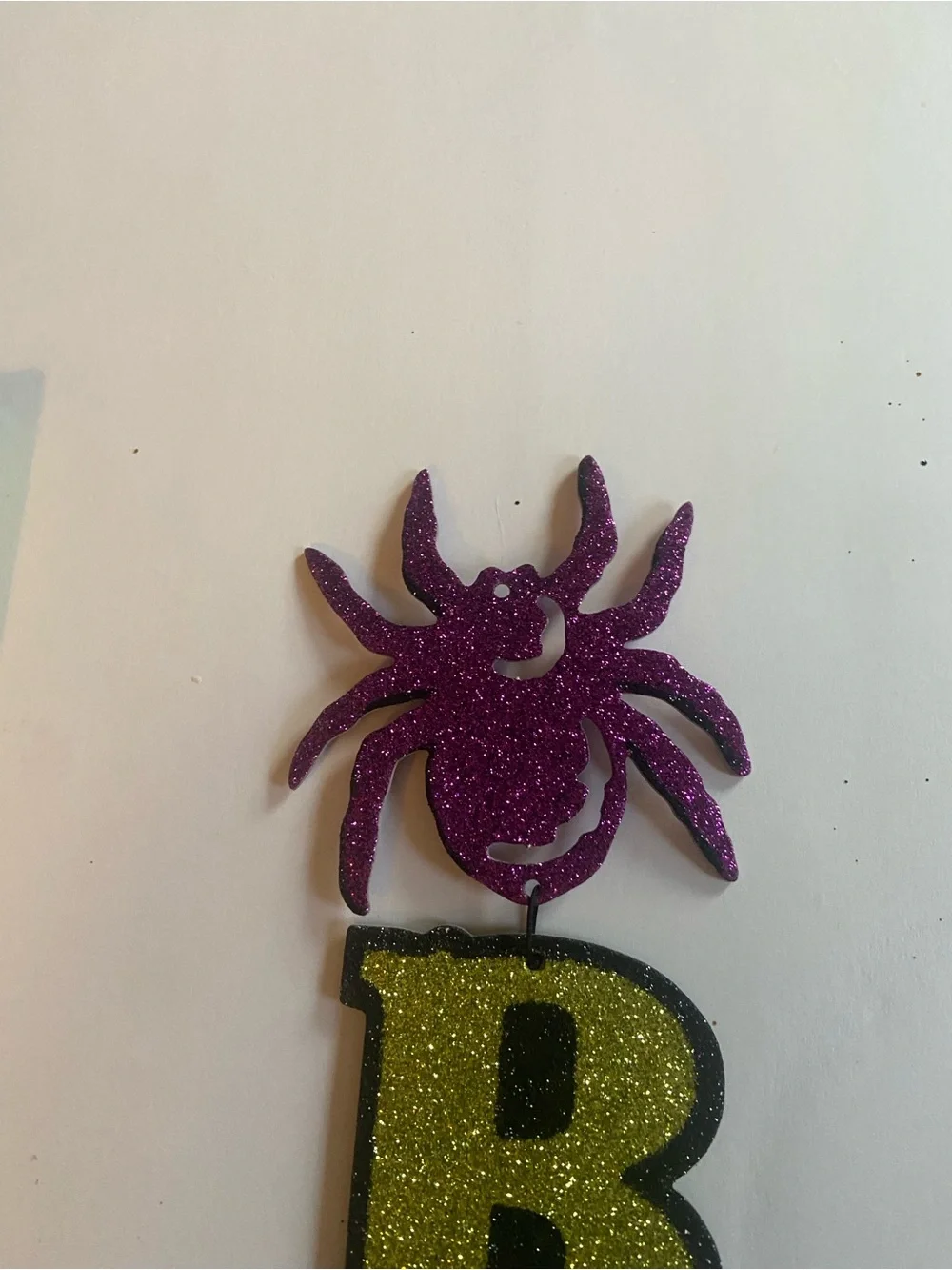 Unlisted Purple & Gold Glitter 'BOO' Spider Wall Hanging